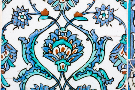 Ottoman ancient Handmade Turkish Tiles with floral patterns