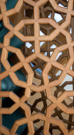 Ottoman Turkish  art with geometric patterns on wood