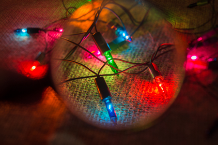 Christmas lights and party lights of a certain typeの写真素材