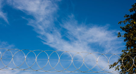 Barbed wire fence used for protection purposes