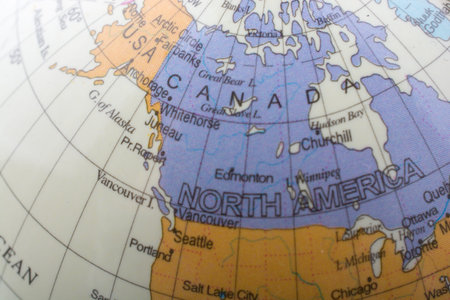 A globe with the world's maps