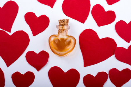 Bottle in heart shape icons as Love conceptの写真素材