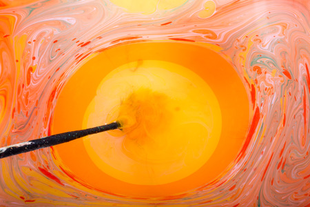 Traditional Ottoman Turkish marbling art patterns as abstract colorful backgroundの写真素材