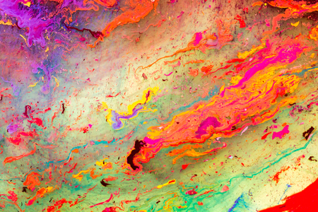 Traditional Ottoman Turkish marbling art patterns as abstract colorful backgroundの写真素材