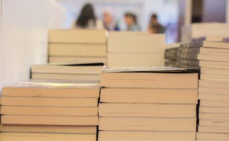 Stack of books stored as  Education and  business concept