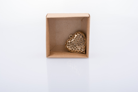 Colorful decorative objects in the shape of a heartの写真素材