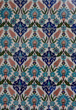 Ottoman ancient Handmade Turkish Tiles with floral patterns