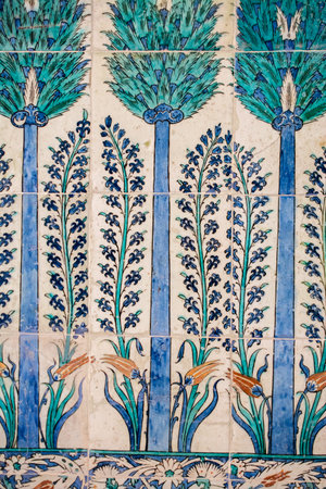 Ottoman ancient Handmade Turkish Tiles with floral patterns