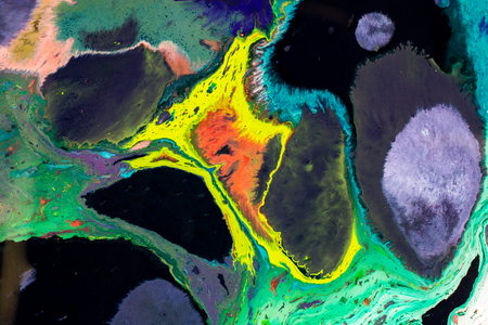 Traditional Ottoman Turkish marbling art patterns as abstract colorful backgroundの写真素材