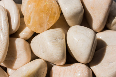 Set of natural mineral gemstones of a certain type