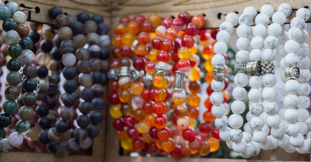 Set of praying beads of various colorsの写真素材