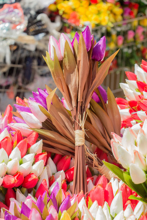 Plastic unreal fake flowers colourful flowersの写真素材