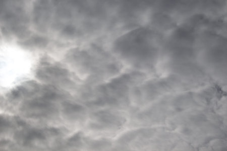 Dark and grey clouds are formed in the sky