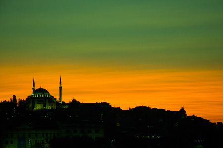 Outer view of Ottoman style mosque in Istanbulの写真素材