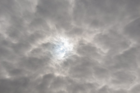 Dark and grey clouds are formed in the sky