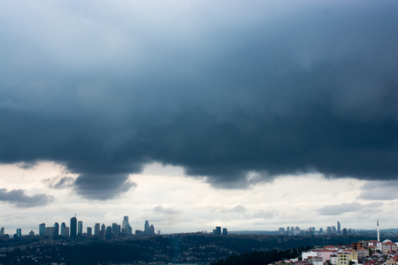 Lanscape of Istanbul on a cloudy and sunny dayの写真素材