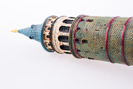 The Galata Tower model on a white backgroundの写真素材