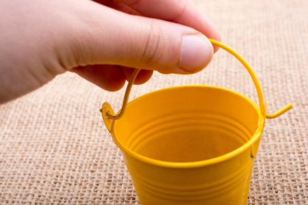 Old style metal buckets made of metalの写真素材