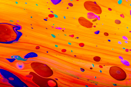 Traditional Ottoman Turkish marbling art patterns as abstract colorful backgroundの写真素材