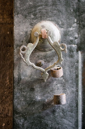 Old Handmade ottoman door handle made of metalの写真素材