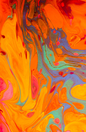 Traditional Ottoman Turkish marbling art patterns as abstract colorful backgroundの写真素材
