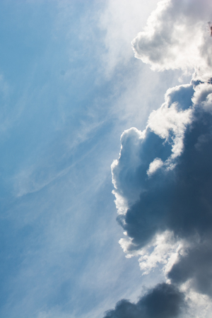 Dark and grey clouds are formed in the skyの写真素材