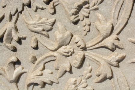 Ottoman marble stone carving art in floral patternsの写真素材