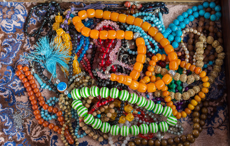 Set of praying beads of various colorsの写真素材