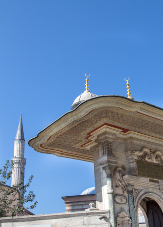 Minaret made of  stone in Ottoman time Mosquesの写真素材