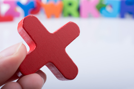 Letter cubes of Alphabet made of woodの写真素材