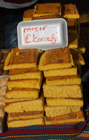 Loaf of Corn bread freshly made of corn flour