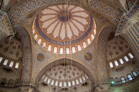 Inner view of dome in Ottoman architecture  in, Istanbul, Turkeyのeditorial素材