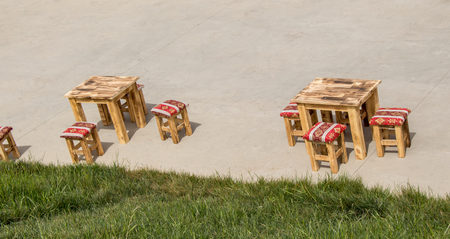Decorative stool object as a furniture item in viewの写真素材