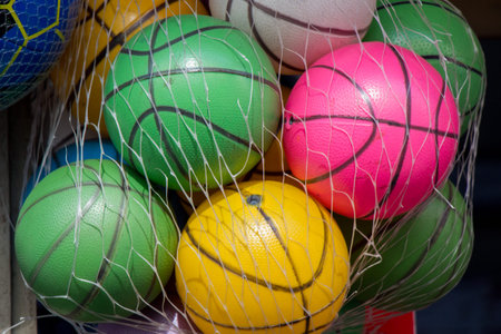 Rubber ball of various color as a background
