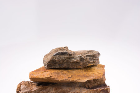 Rocks overlapped on a white background