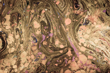 Traditional Ottoman Turkish marbling art patterns as abstract background