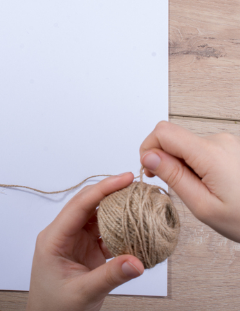 Materials and tools for hand work of art on a  deskの写真素材