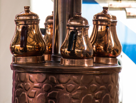 Turkish tea pot made in a traditional styleの写真素材