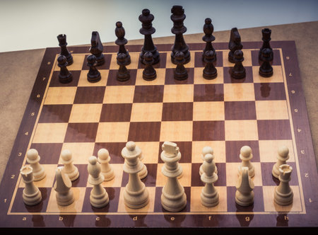 Chess board with chess pieces  on it