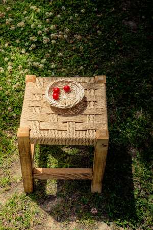 Decorative stool object as a furniture item in viewの写真素材
