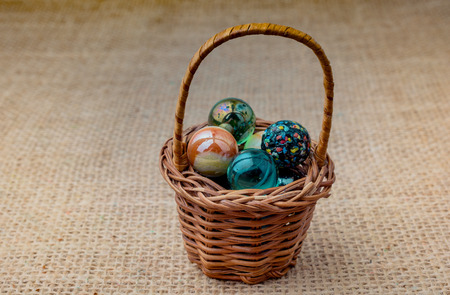 Bright Colorful Marble Balls Toys in viewの写真素材