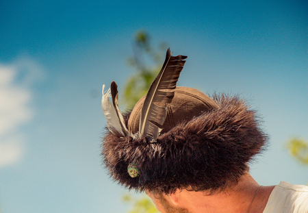 Turkish  man and horseman ethnic clothes examplesの写真素材