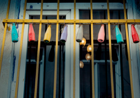 Old window Architecture seen in Istanbulの写真素材