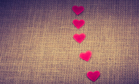 Retro styled key and heart shapes objects on a canvas