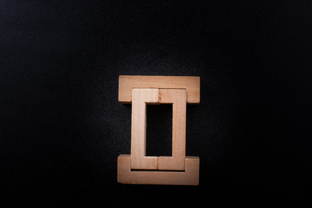 Roman numeral two sign icon symbol made of woodの写真素材