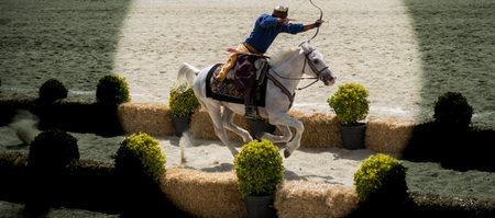 Ottoman archer riding and shooting on horseback