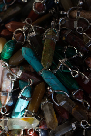 Piece of natural mineral gemstones  as a necklace