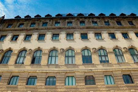 Old window Architecture from the Ottoman times In Istanbulの写真素材