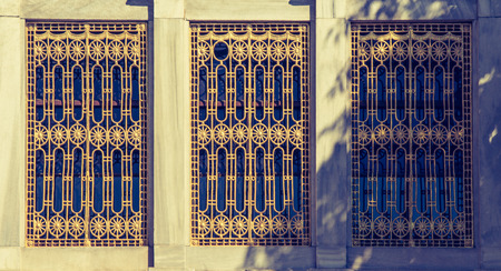 Old window Architecture from the Ottoman times In Istanbulの写真素材