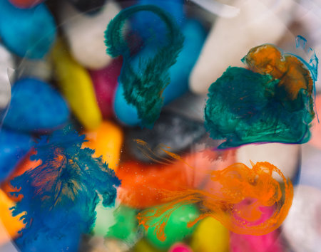 Multi Colorful paint  on a surface as an art texture